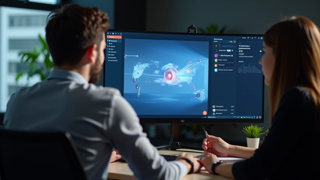 Team reviewing animation prototypes on desktop monitor with feedback notes